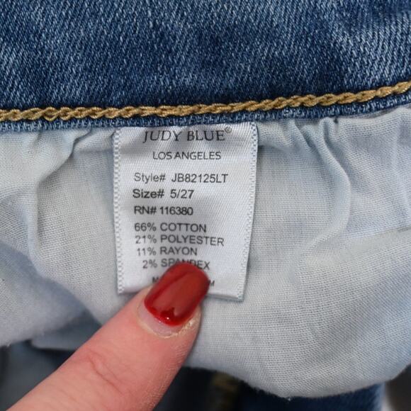 Judy Blue Womens 3/26 Skinny Fit Distressed Jeans - Picture 10 of 11